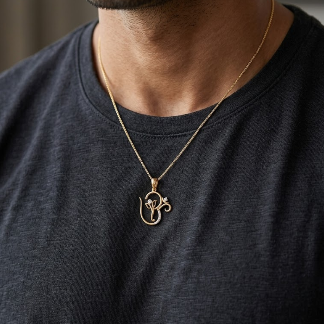 Ganesha OM Men’s Pendant with Chain