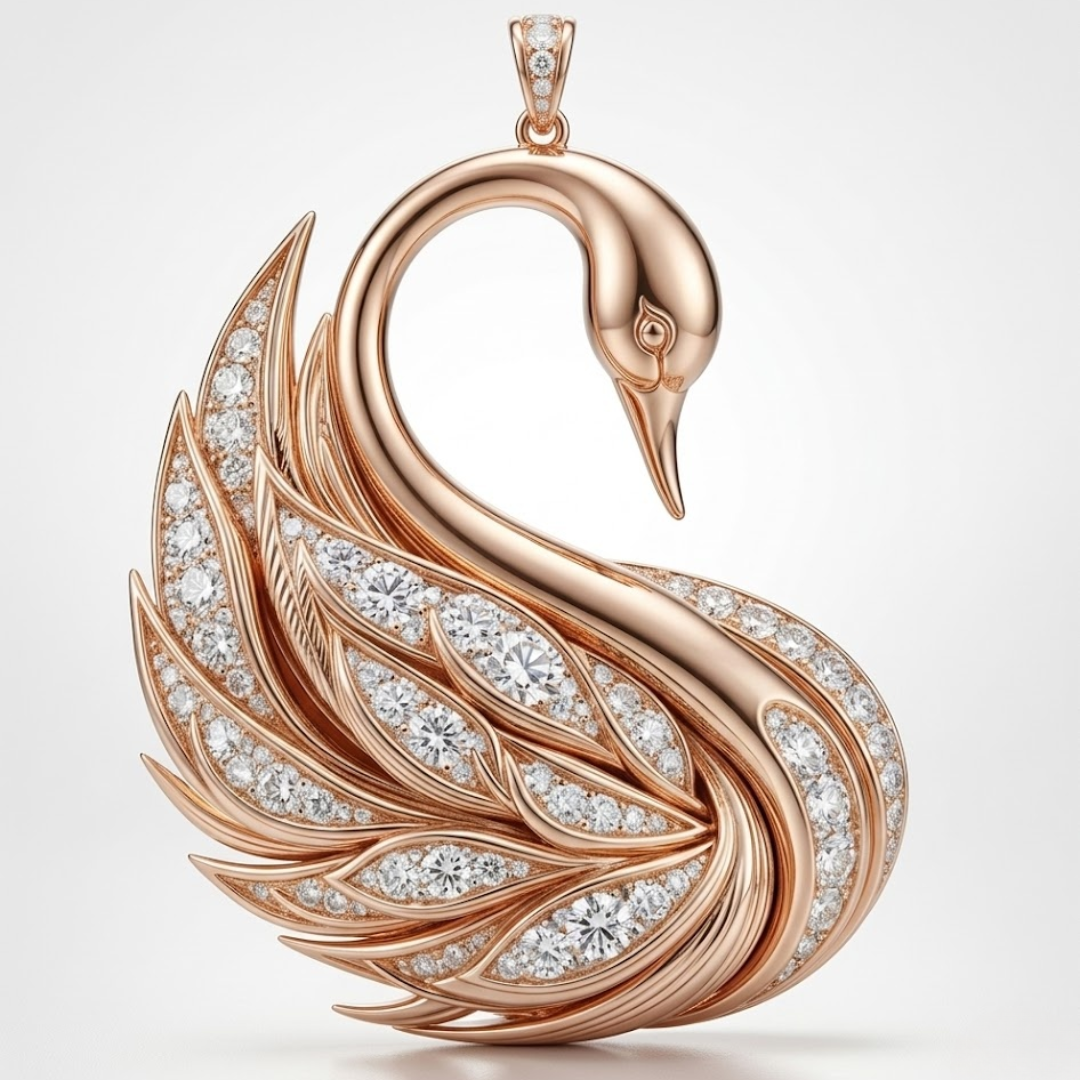 Swan Pendant with Chain