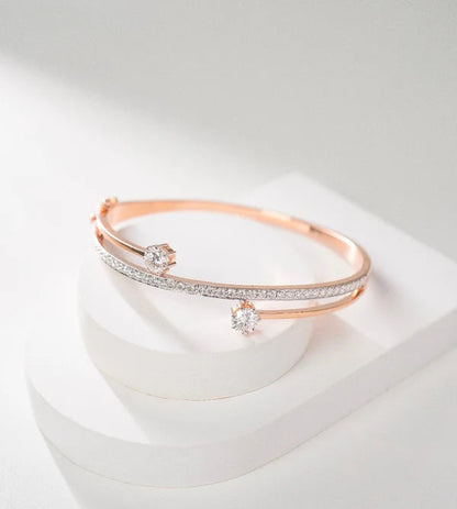 Dual Solitaire Diamond Bangle (0.5 Ct each)