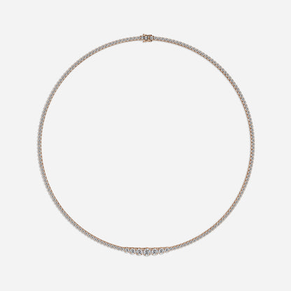 8.76 Carat Lab Grown Graduated Diamond Tennis Necklaces