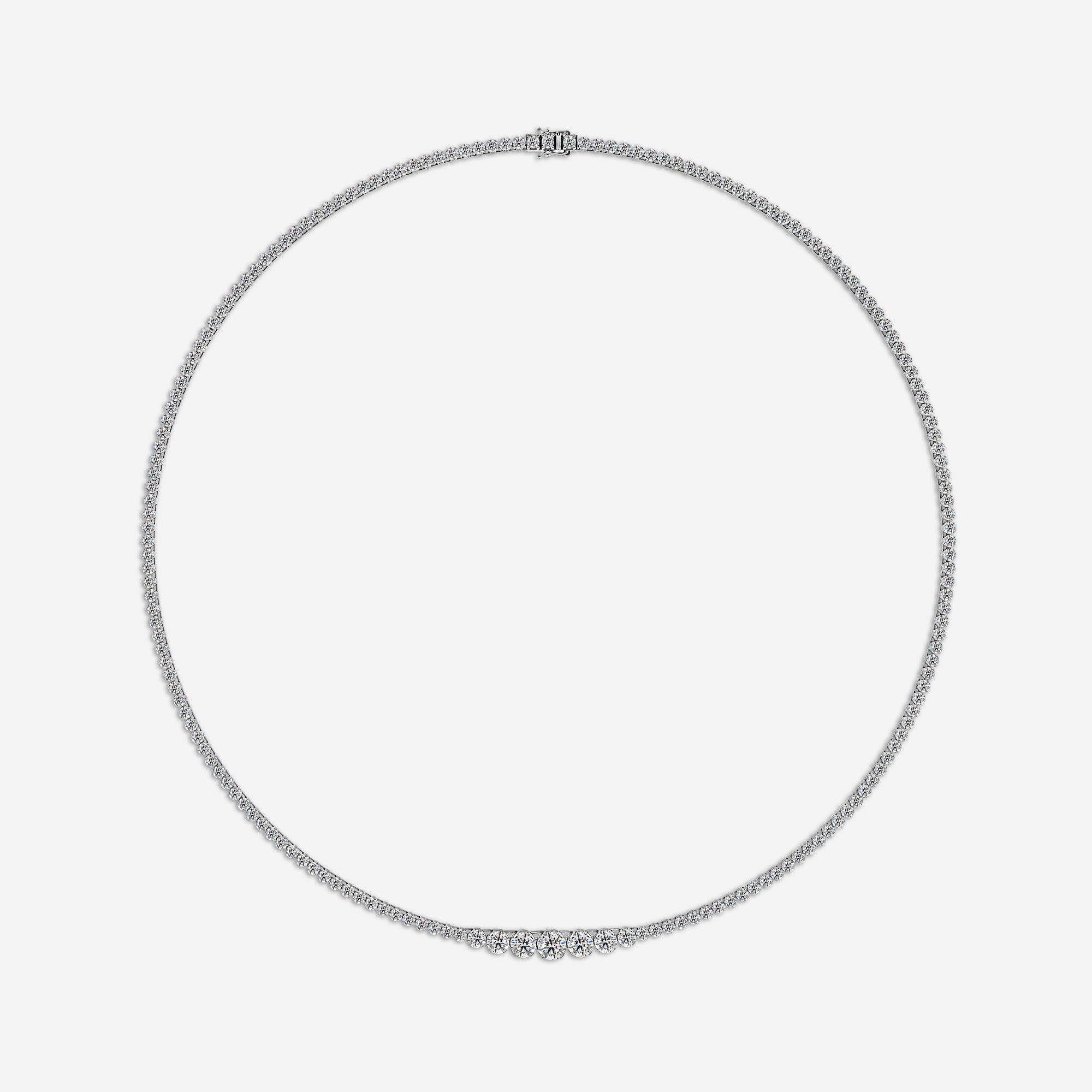 8.76 Carat Lab Grown Graduated Diamond Tennis Necklaces