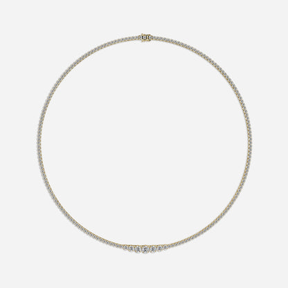 8.76 Carat Lab Grown Graduated Diamond Tennis Necklaces