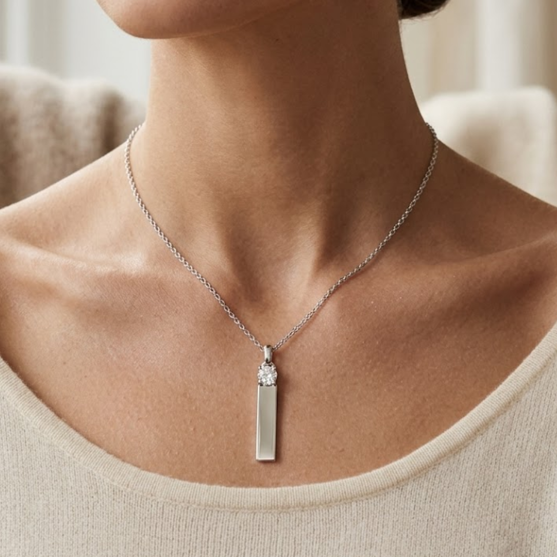 Solitaire Bar Pendant without chain