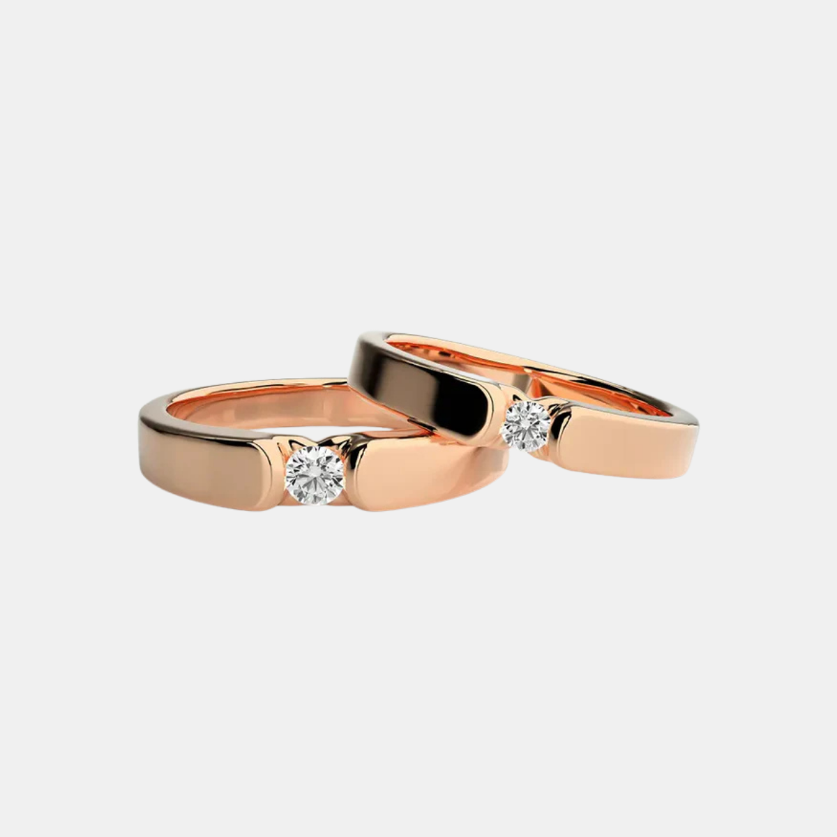 Couple lab grown diamond ring set