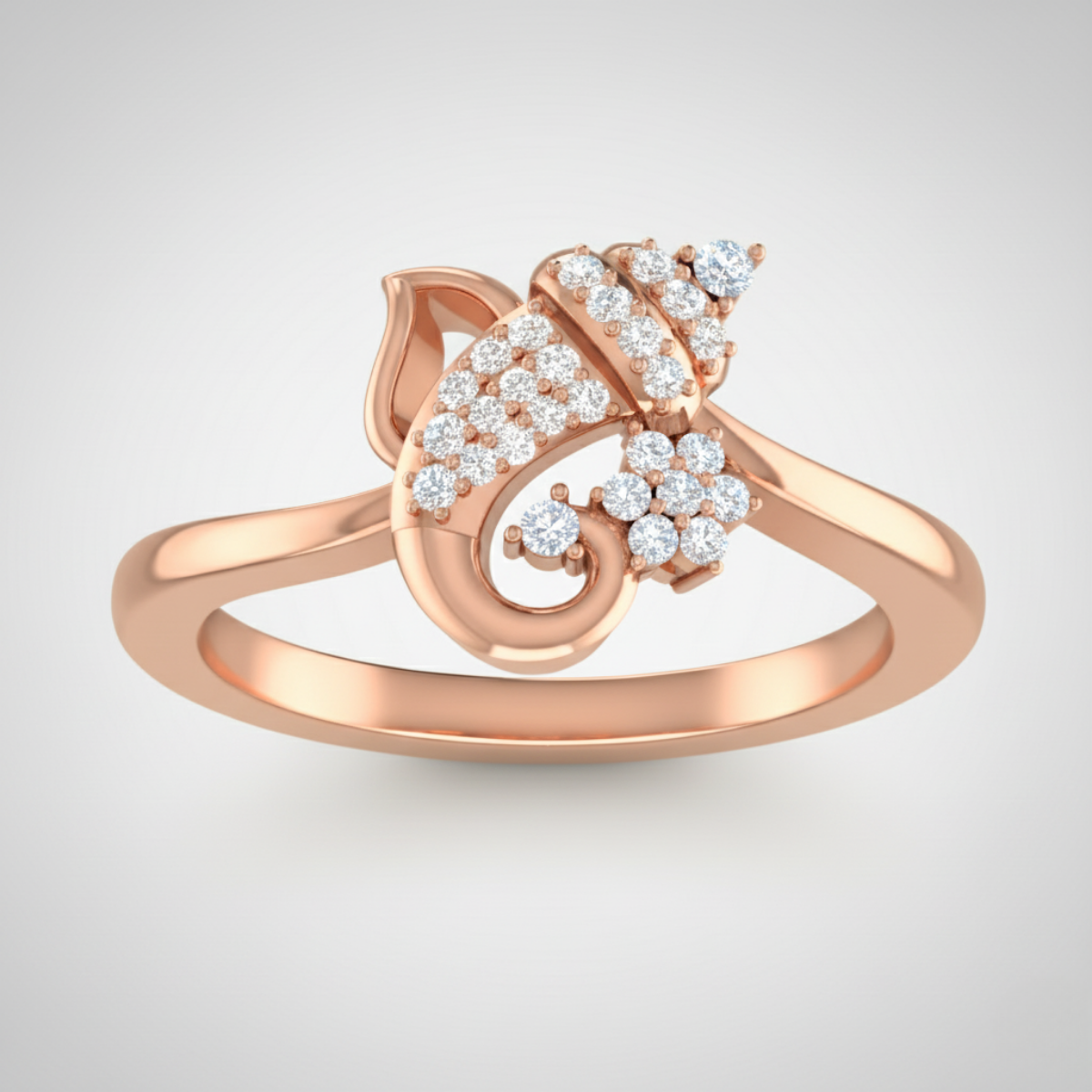 Real Diamond Ganesha Design Ring