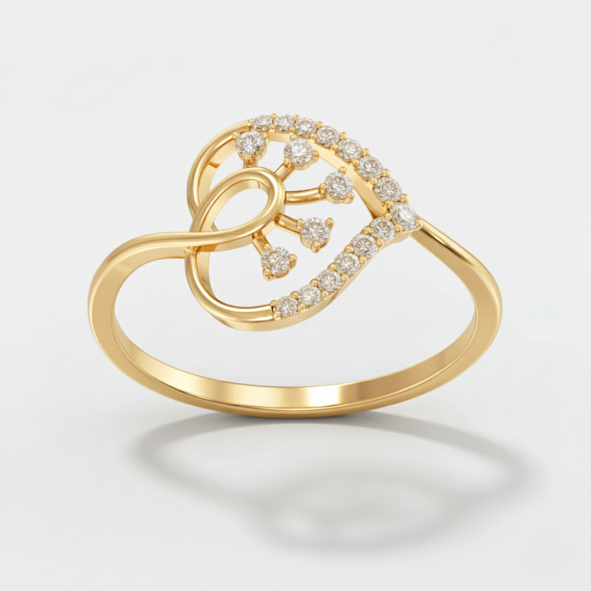 Filled Heart Lab Grow Diamond Ring