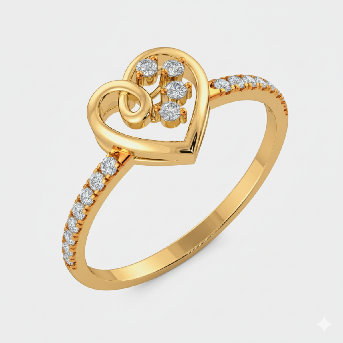 Tri-diamond Heart Lab grown diamond  Ring