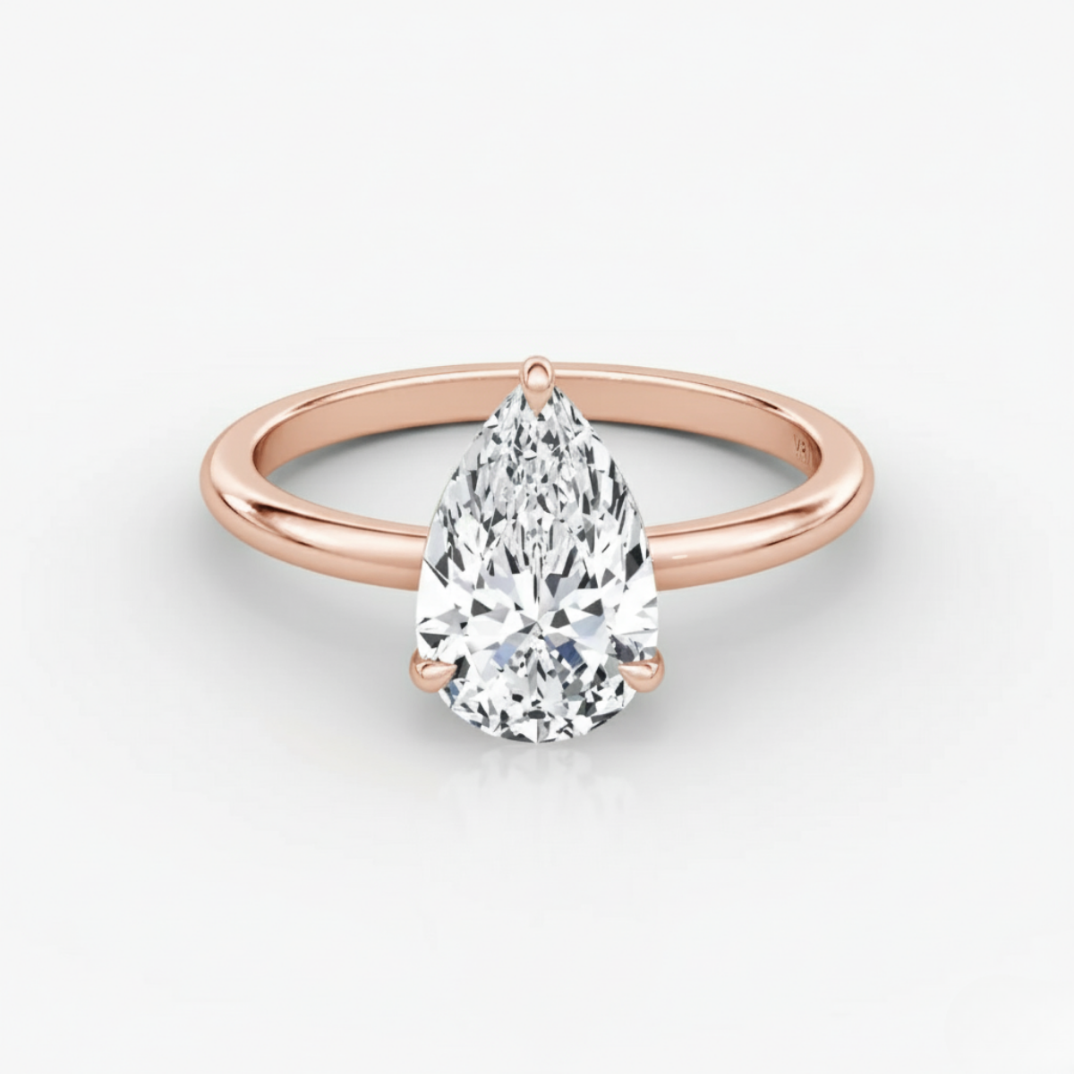 1 Carat lab grown Pear Classic Ring