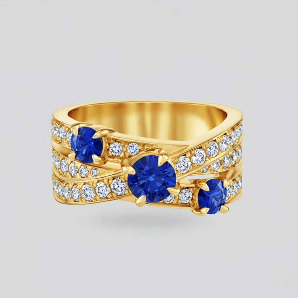 Crossover Sapphire 3-Row Ring
