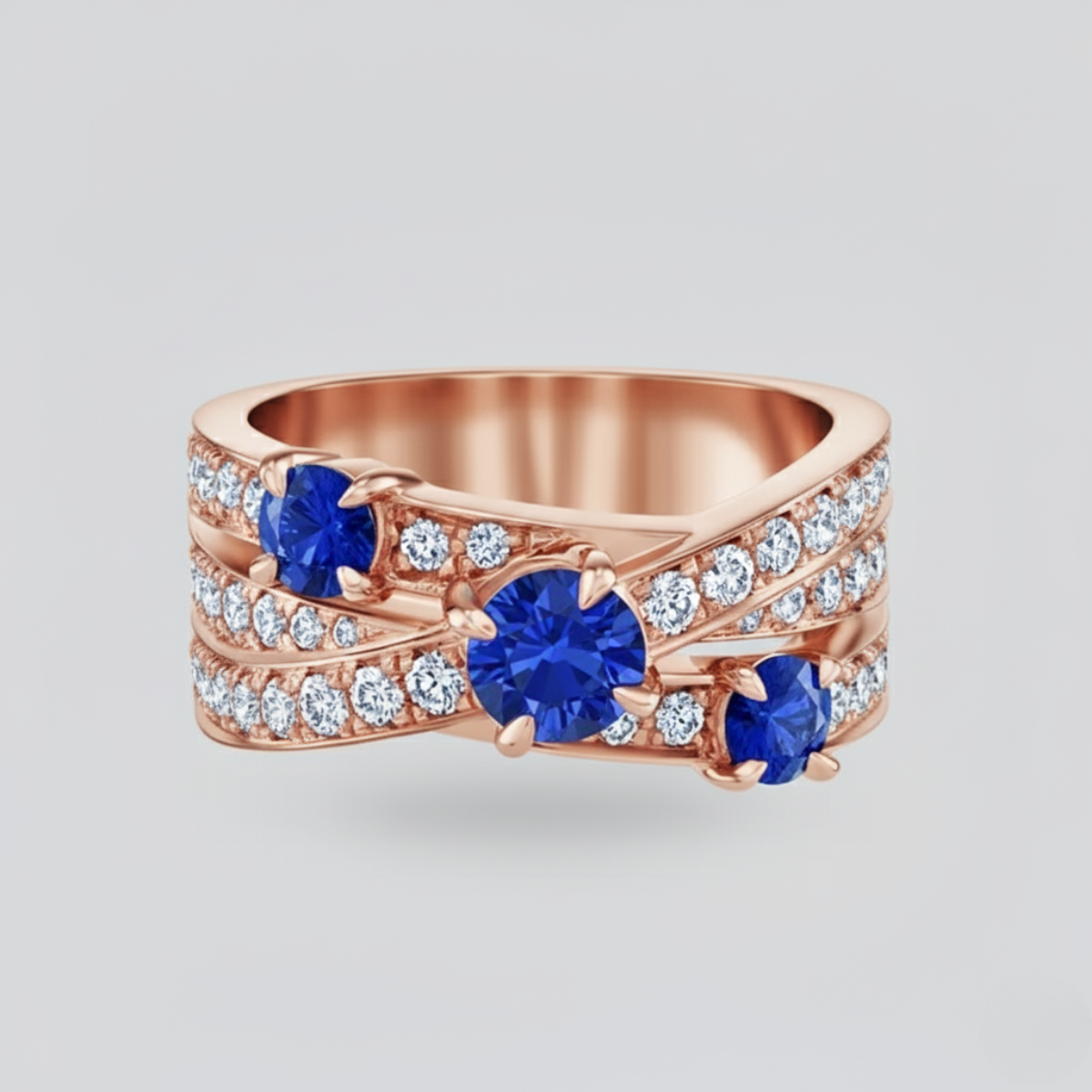 Crossover Sapphire 3-Row Ring