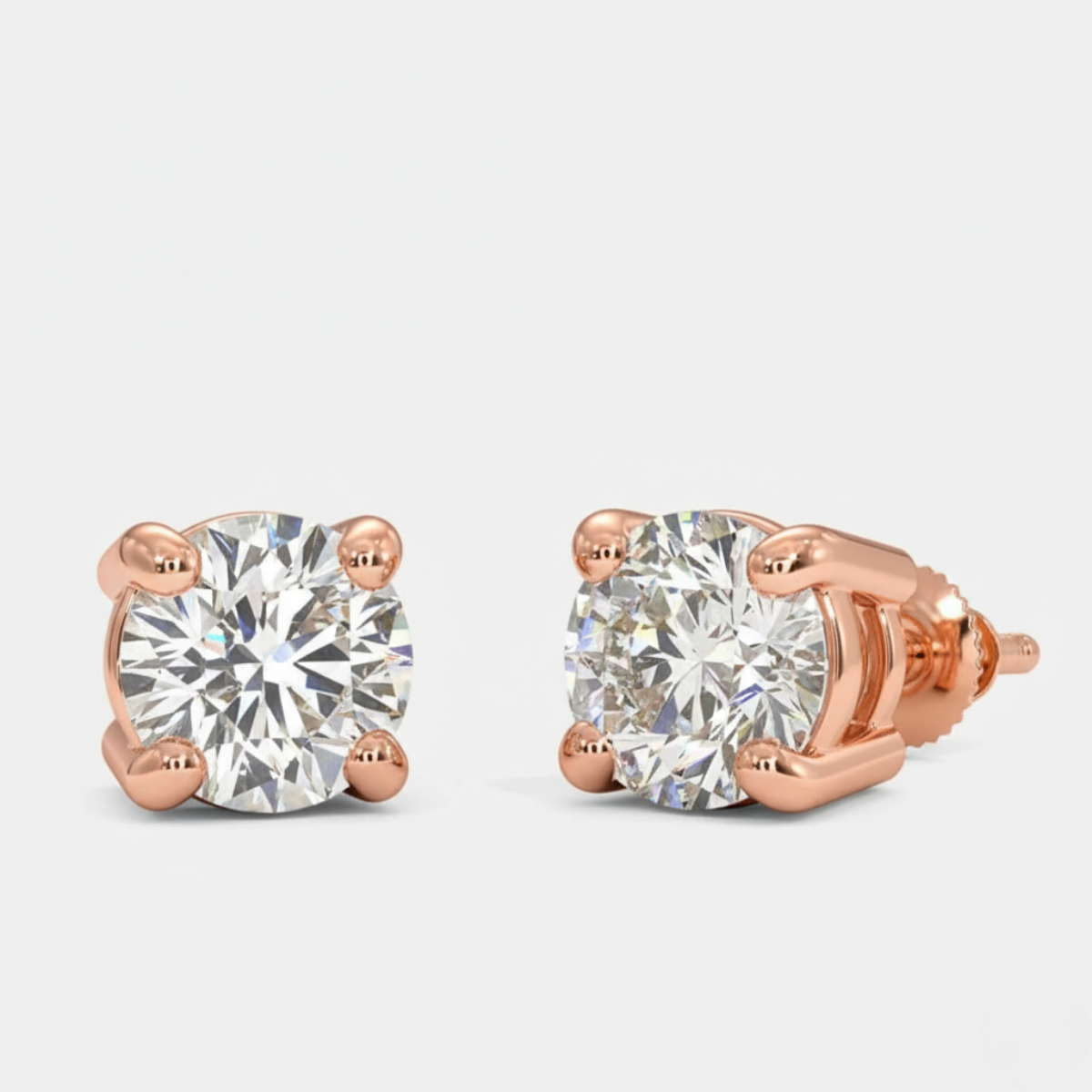 Round Elegant Studs 0.5Carat each E VVS