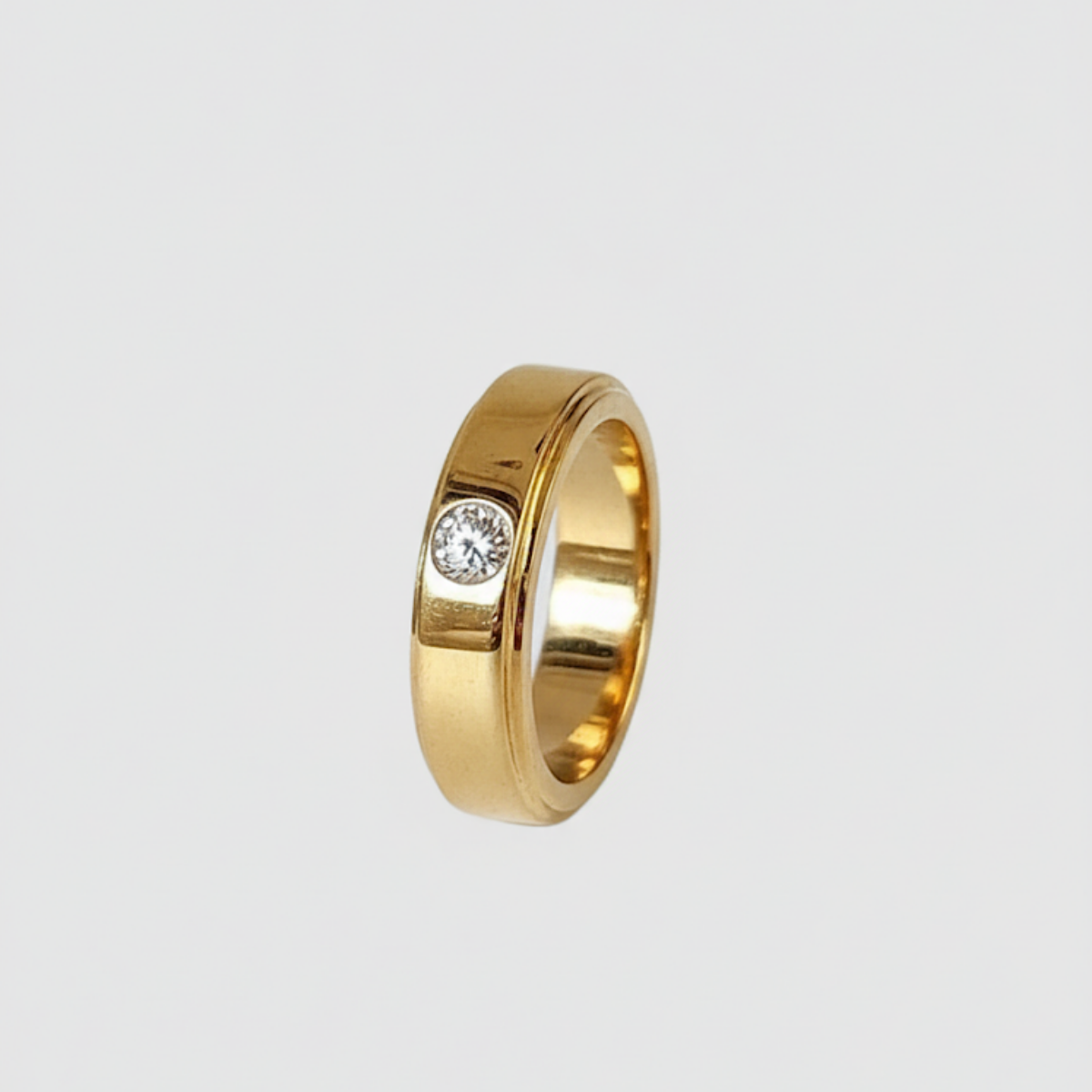 1 Carat Bezel Setting Men's Lab Grown Diamond Ring with IGI E VVS