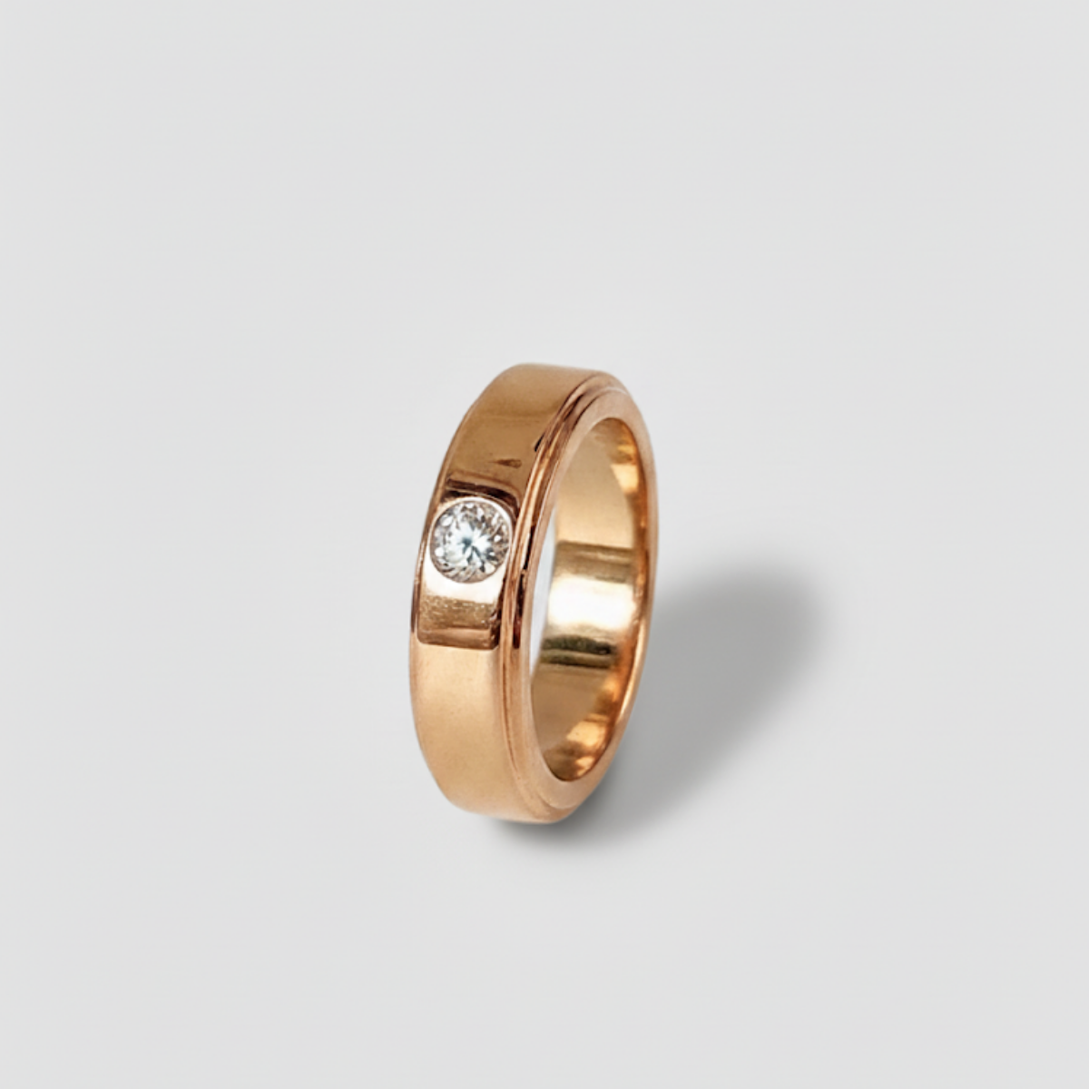 1 Carat Bezel Setting Men's Lab Grown Diamond Ring with IGI E VVS