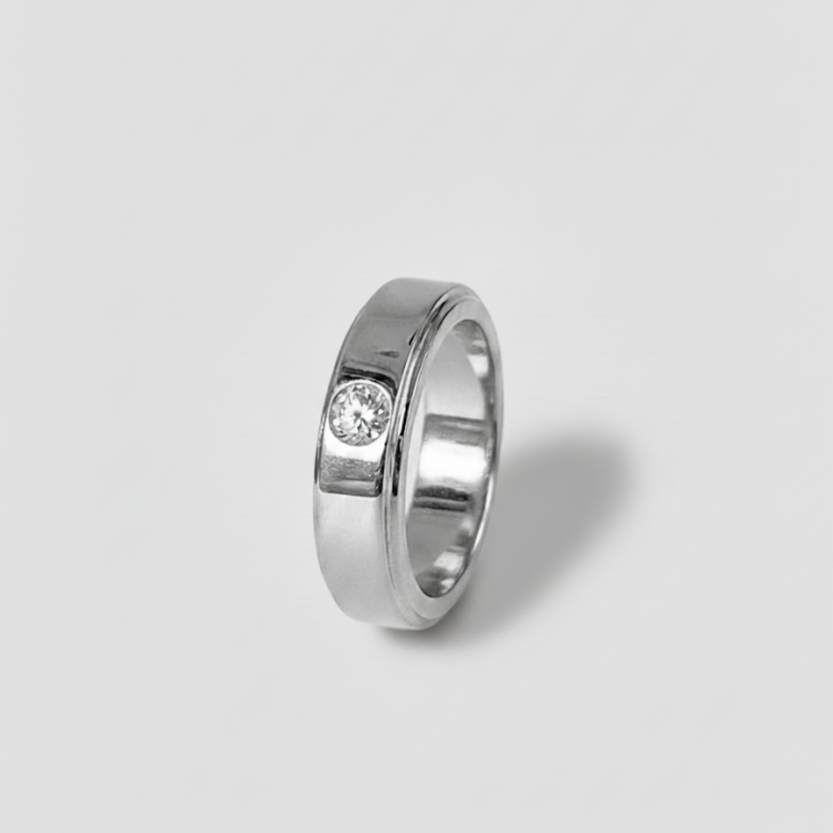 1 Carat Bezel Setting Men's Lab Grown Diamond Ring with IGI E VVS