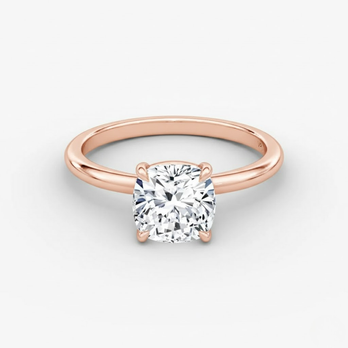 1 Carat lab grown Cushion Classic Ring