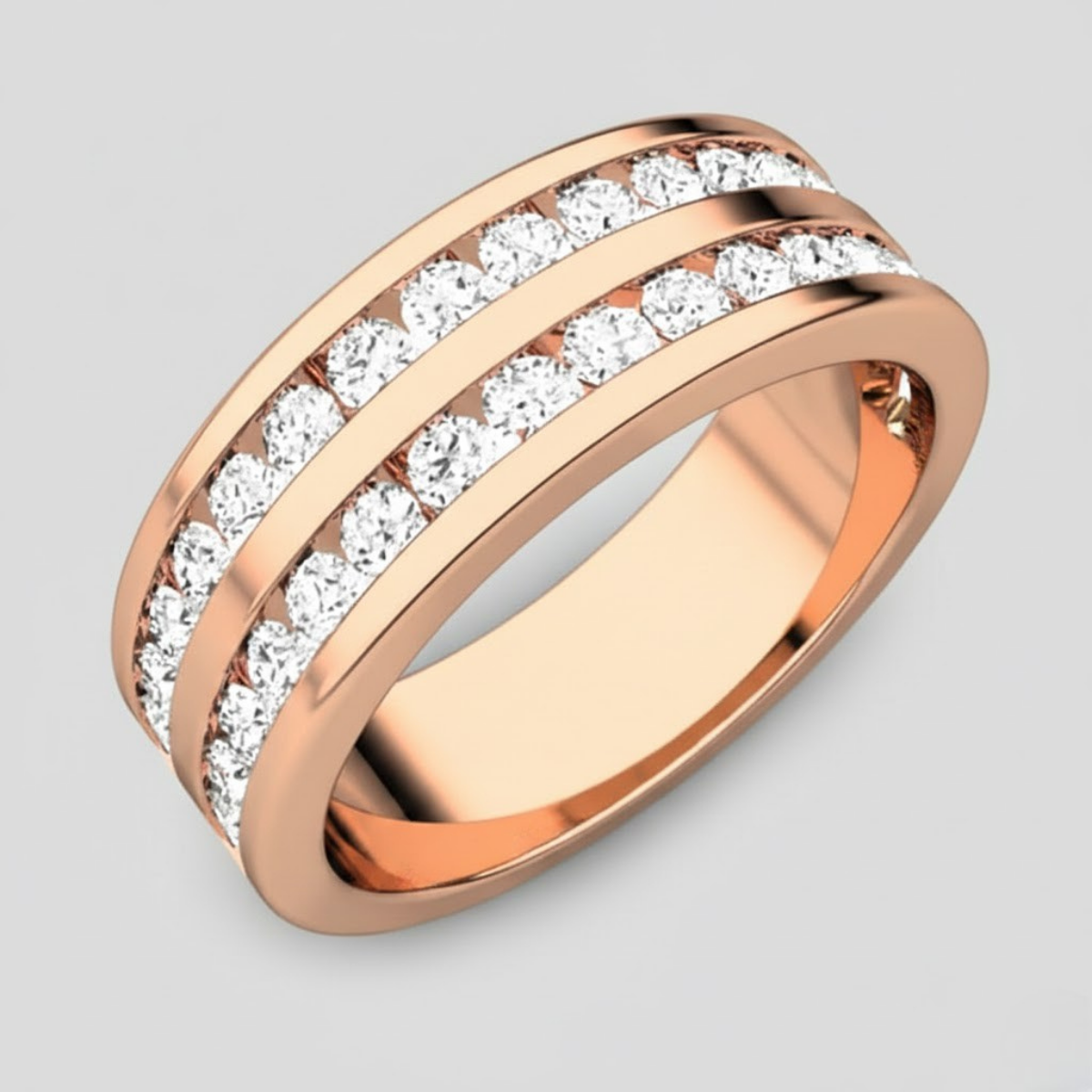 Round  Diamond Men's Eternity Band