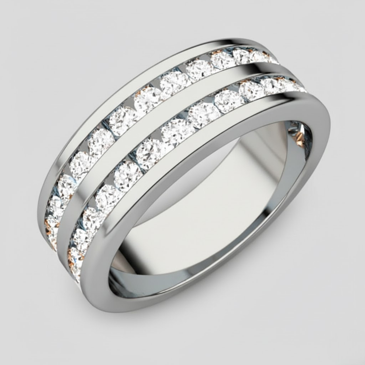Round  Diamond Men's Eternity Band