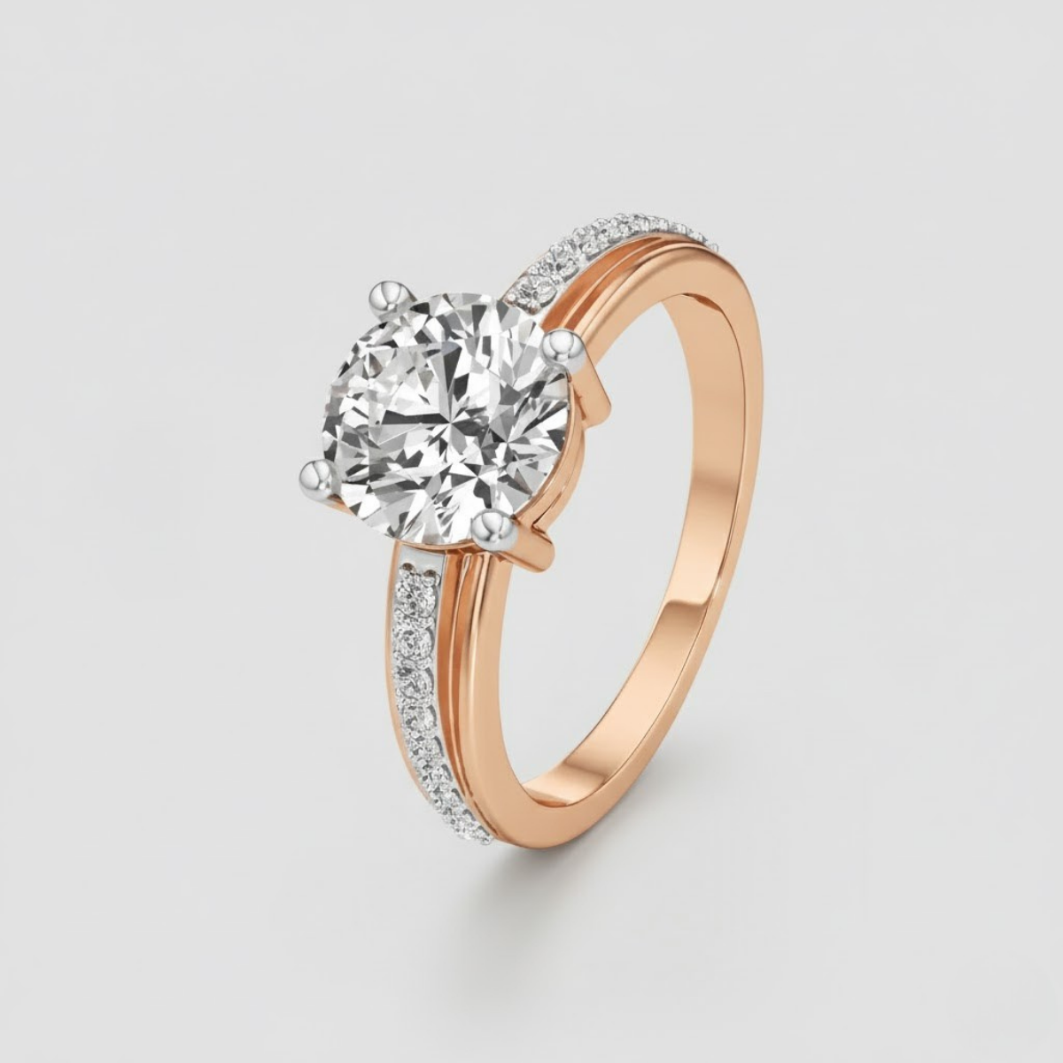 Echelon Solitaire Diamond Ring
