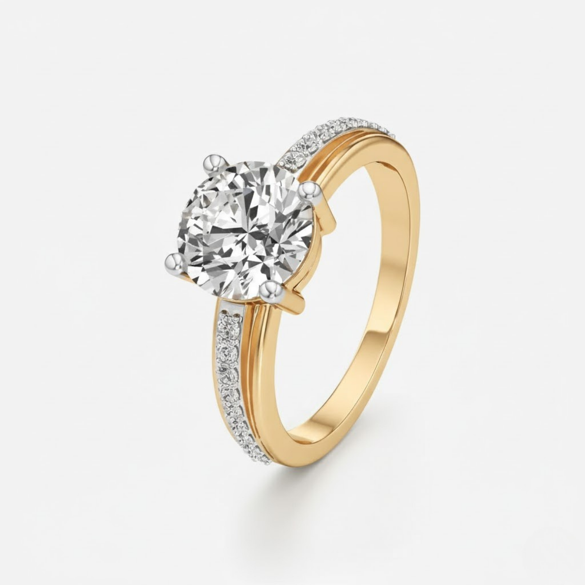 Echelon Solitaire Diamond Ring