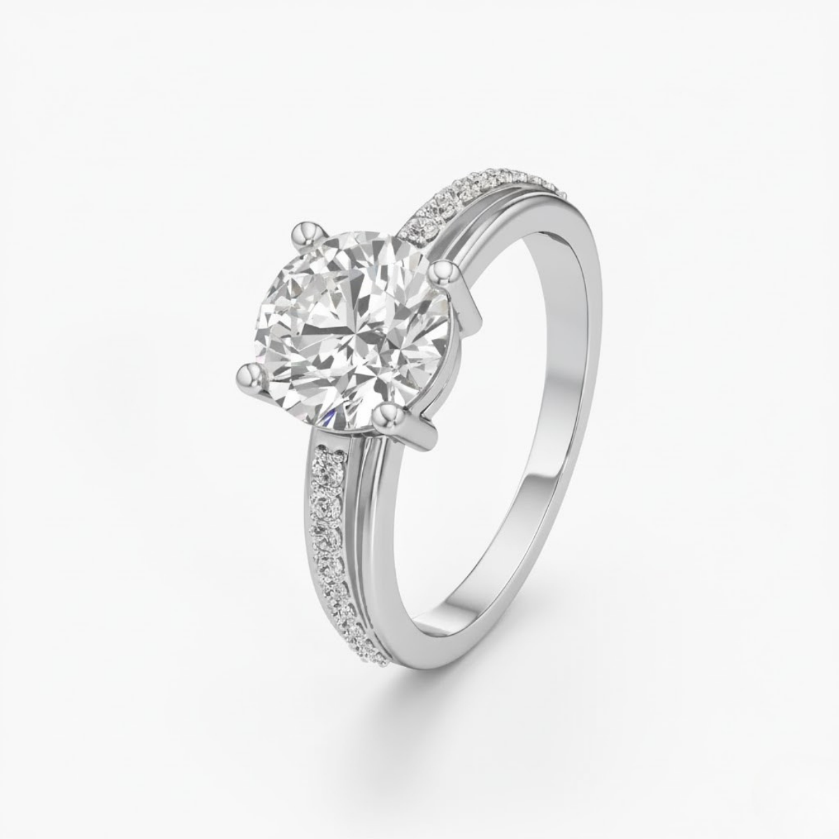 Echelon Solitaire Diamond Ring