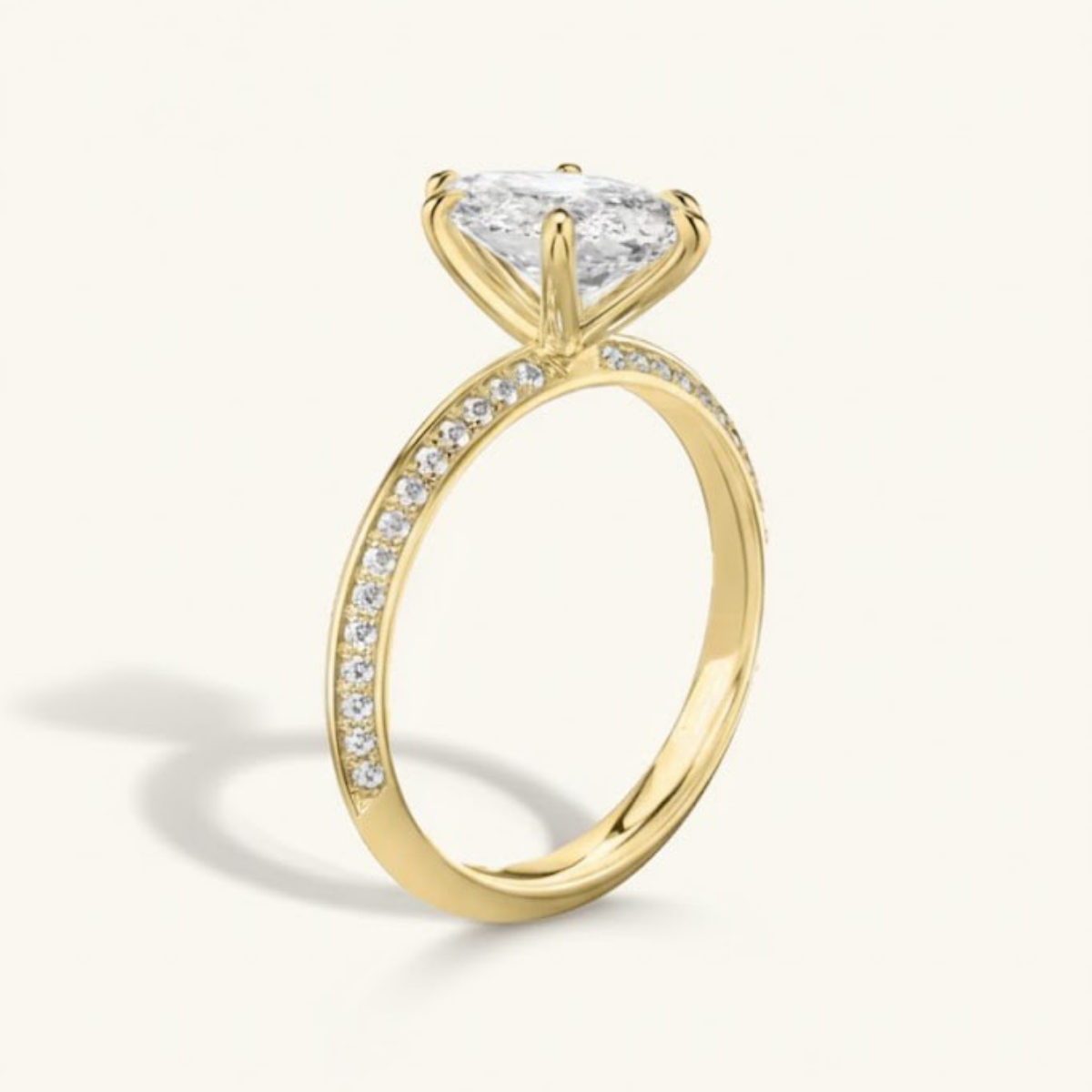 Amalia Marquise Solitaire Pave Ring