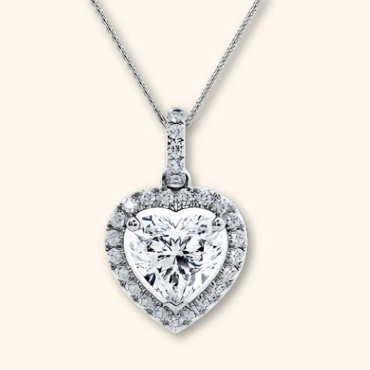 Aura Halo Heart Solitaire Pendant