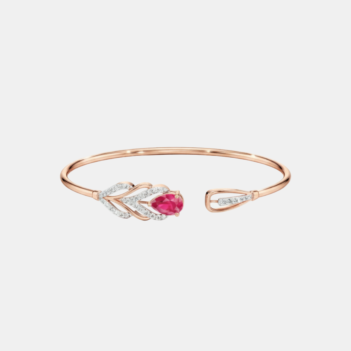 Blooming Ruby Elegance Oval Bracelet