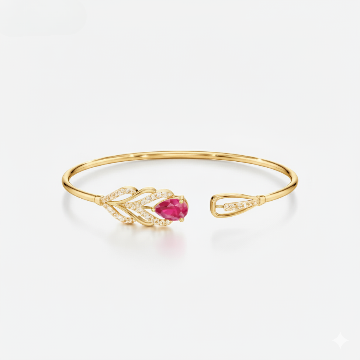 Blooming Ruby Elegance Oval Bracelet