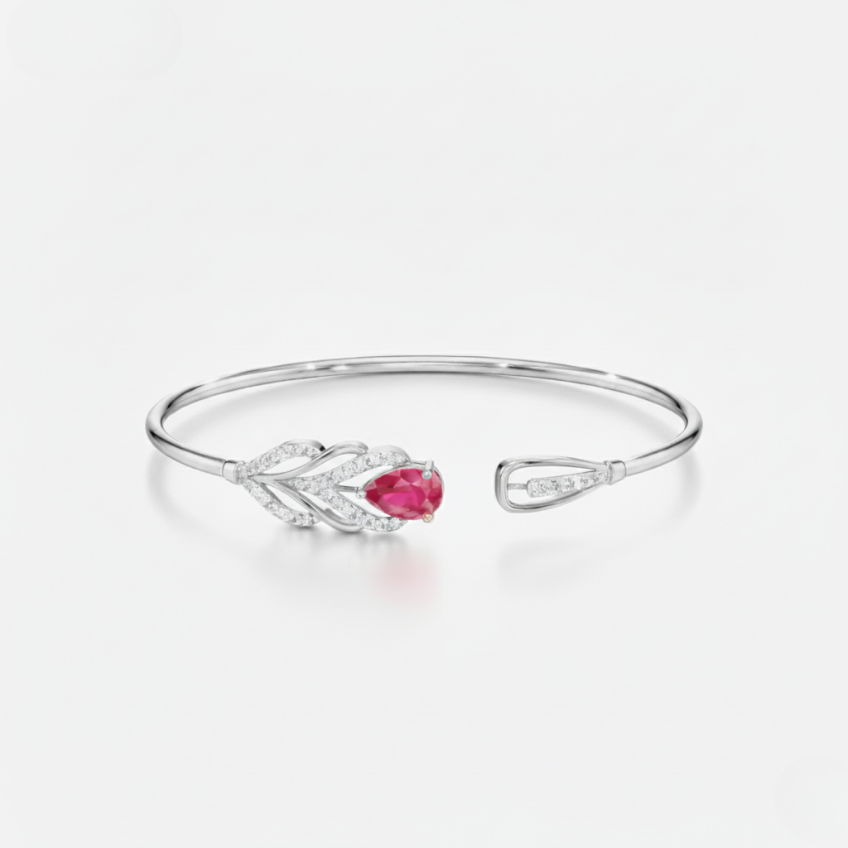 Blooming Ruby Elegance Oval Bracelet