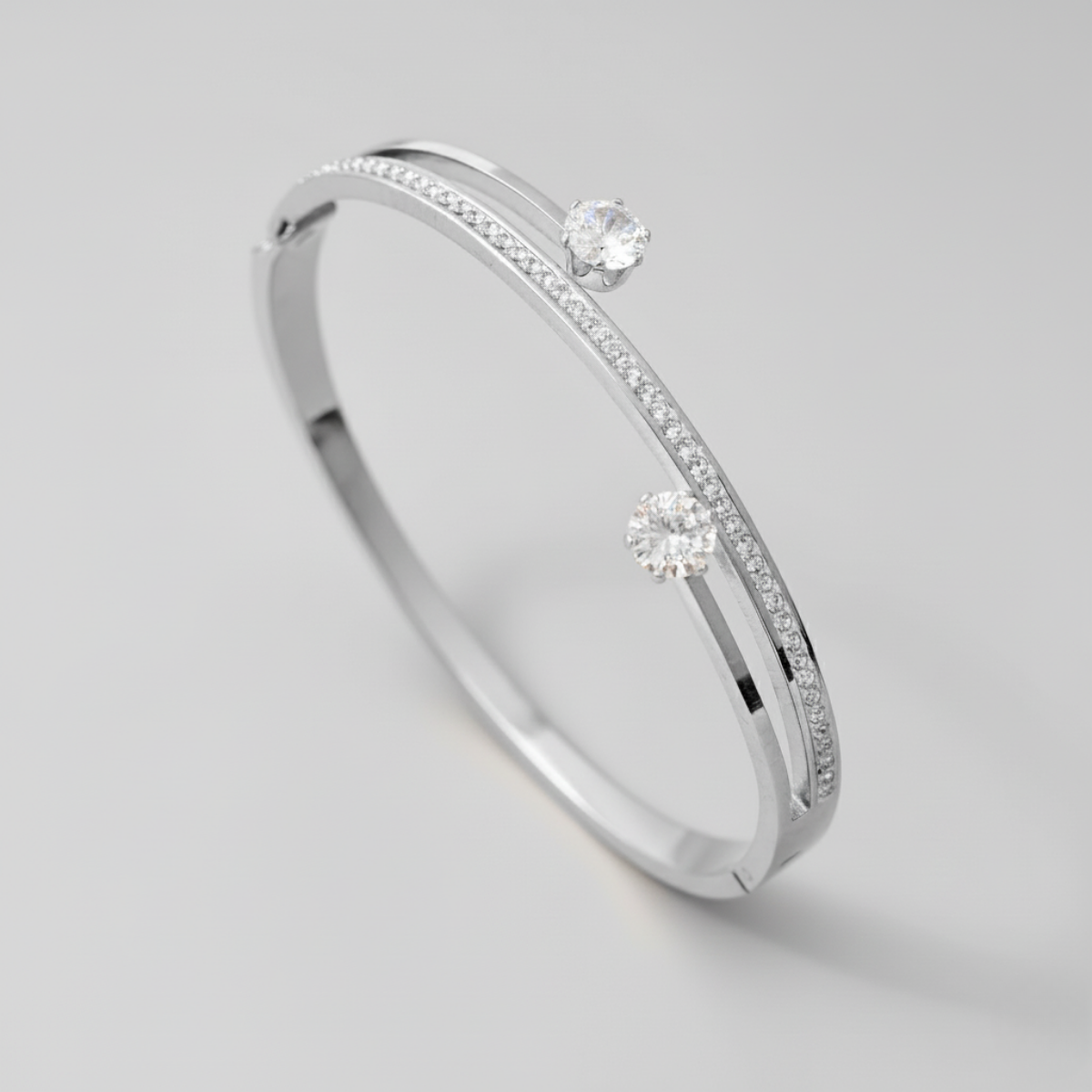 Dual Solitaire Diamond Bangle (0.5 Ct each)