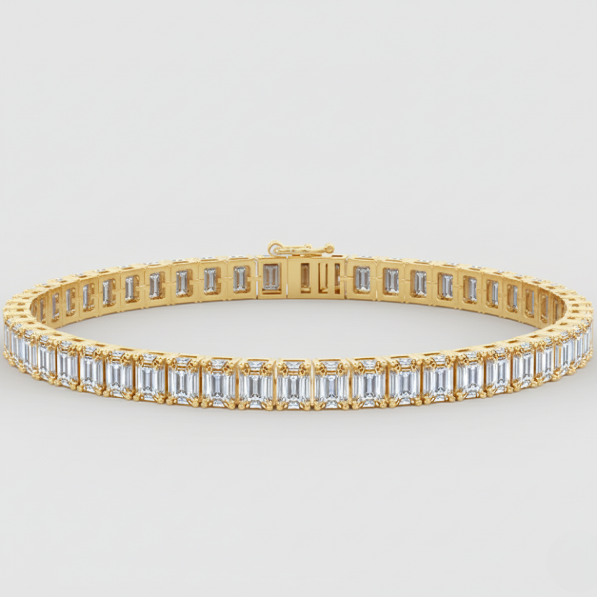Emerald Brilliant Diamond Tennis Bracelet