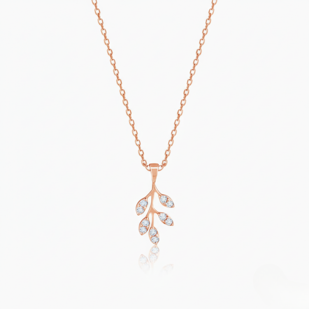 Gold Majestic Branches Diamond Pendant WIth Chain