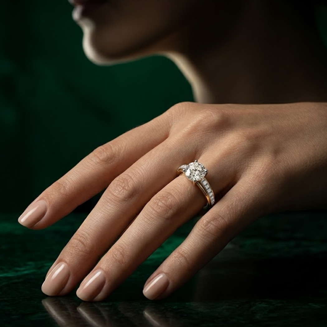 Echelon Solitaire Diamond Ring