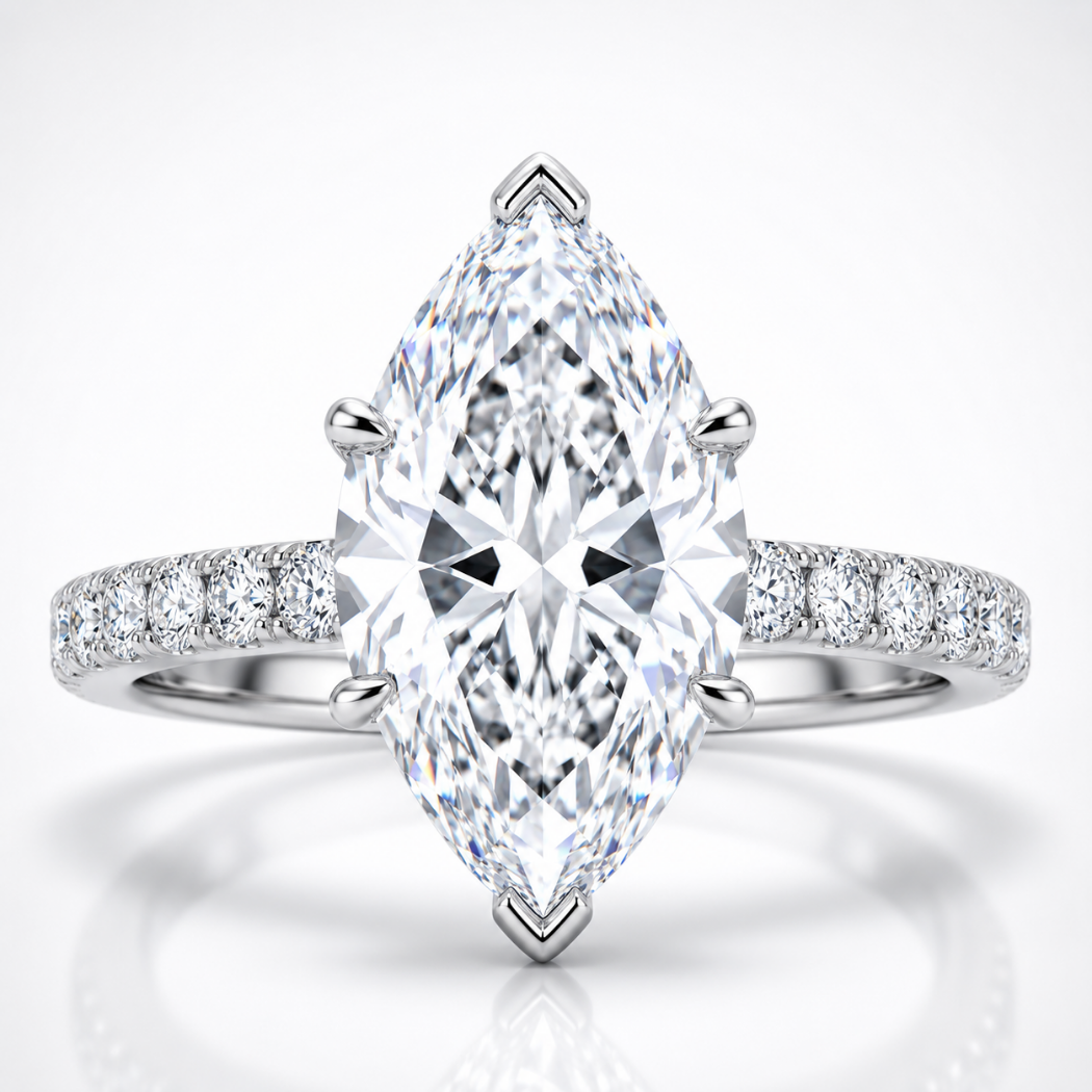2 Ct Marquise Lab Diamond Solitaire Ring