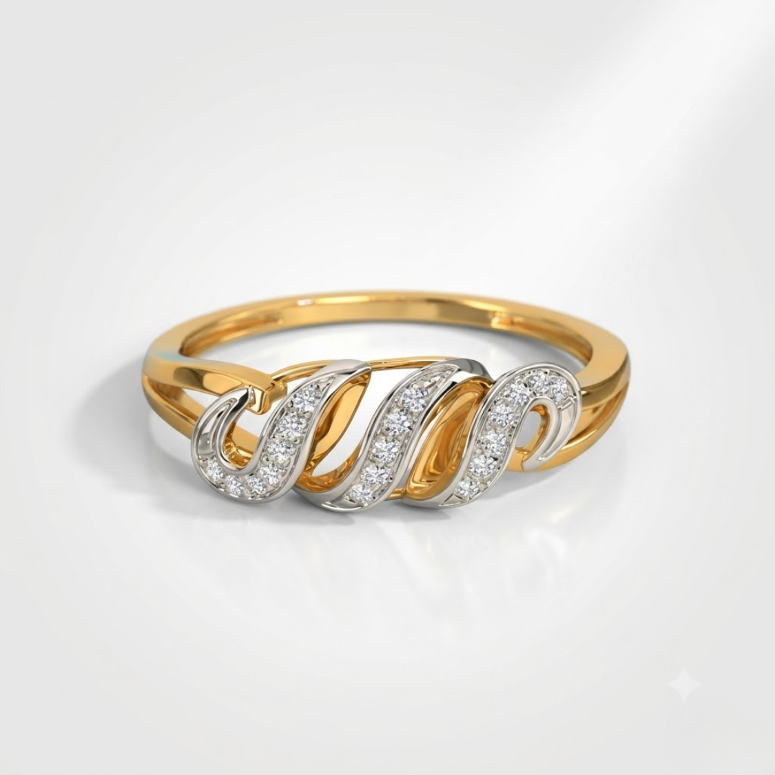 18K Gold Interwind Shimmer Diamond Ring