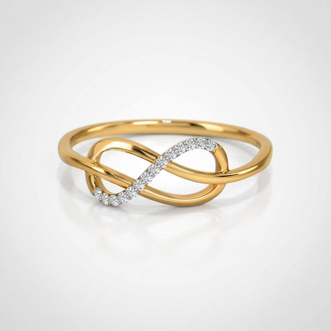 14K Gold Alley Twine Infinity Diamond Ring