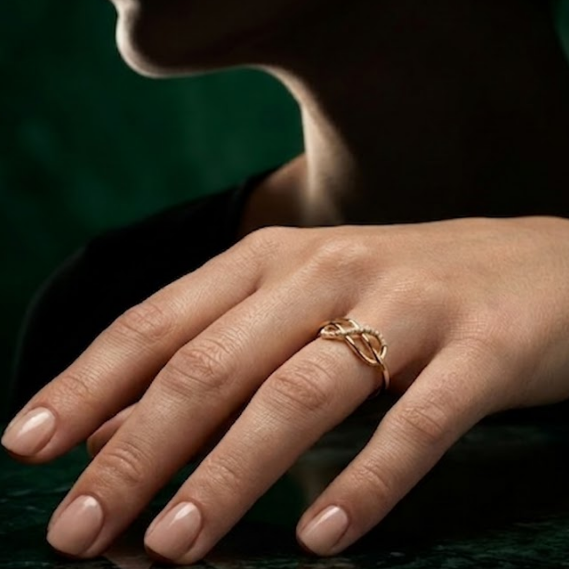14K Gold Alley Twine Infinity Diamond Ring