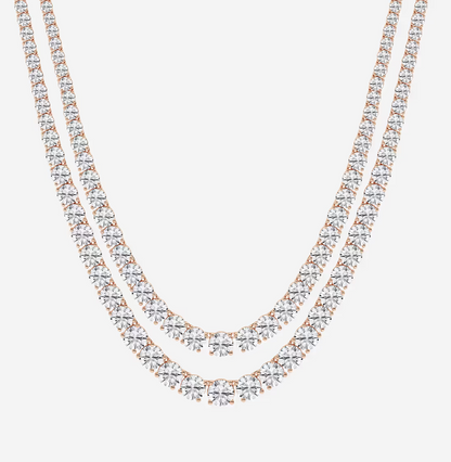 40 ctw Round Lab Grown Diamond Double Row Tennis Necklace