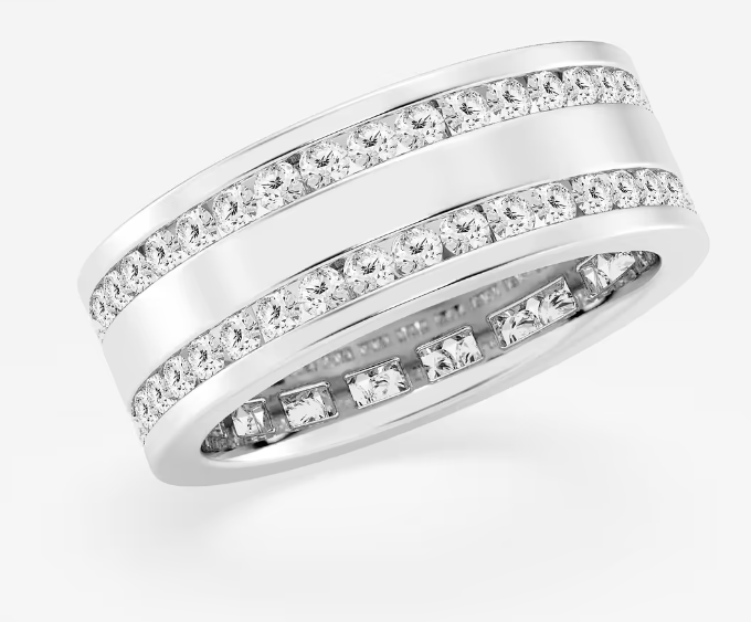 Round  Diamond Men's Eternity Band