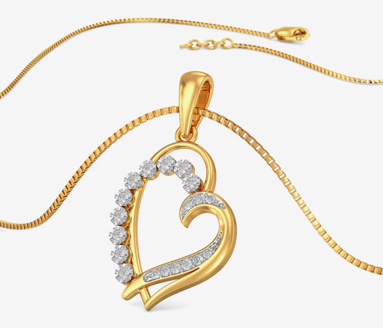 Diamond Heart Pattern Pendant