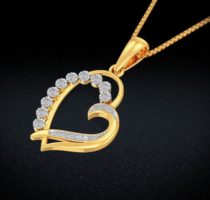 Diamond Heart Pattern Pendant