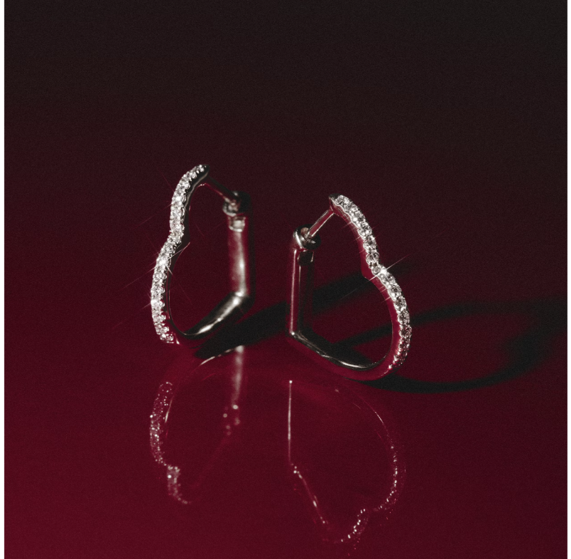 Heart Loops Lab grown diamond Earrings