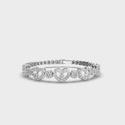 HEART & DOTS DIAMOND BRACELET