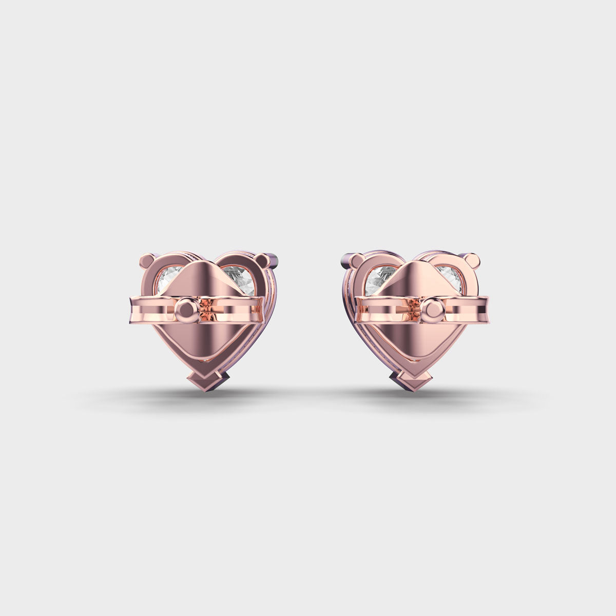 2 CARAT HEART SOLITAIRE STUDS