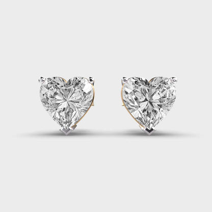 2 CARAT HEART SOLITAIRE STUDS