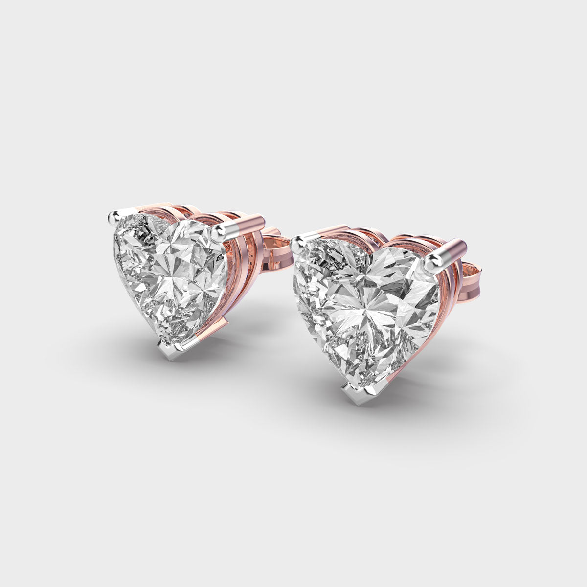 2 CARAT HEART SOLITAIRE STUDS