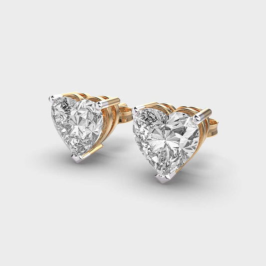 2 CARAT HEART SOLITAIRE STUDS