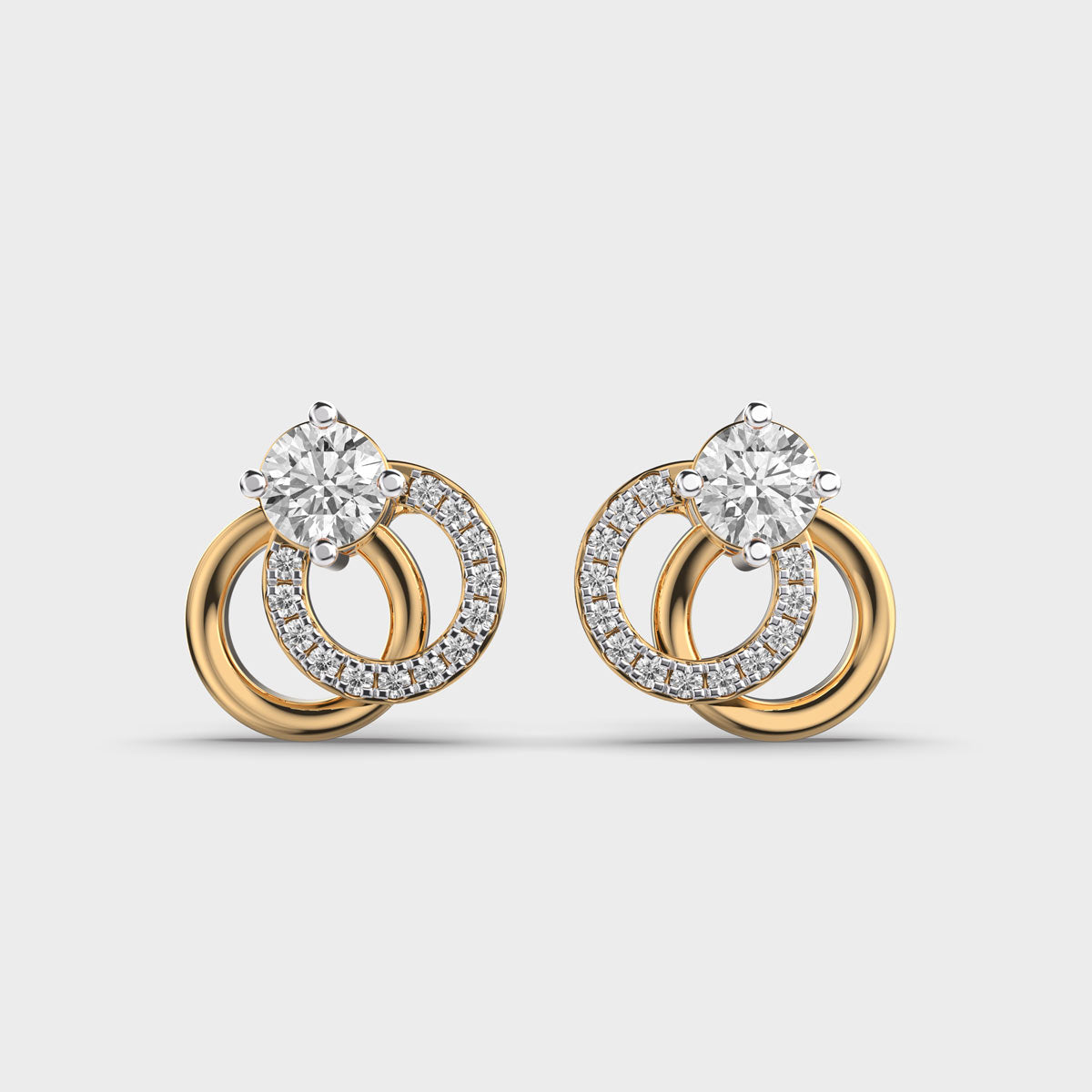 MINGLING CIRCLES DIAMOND STUDS