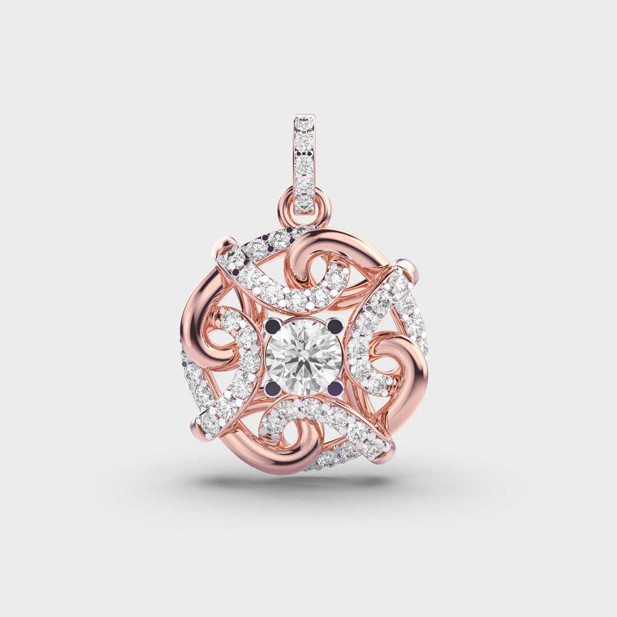 Twirling Tales Diamond Pendant with Chain