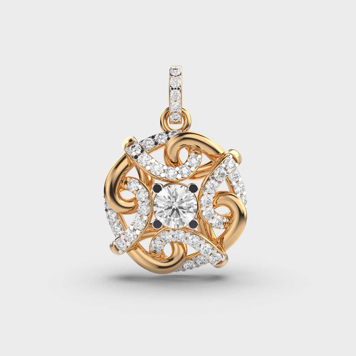 Twirling Tales Diamond Pendant with Chain